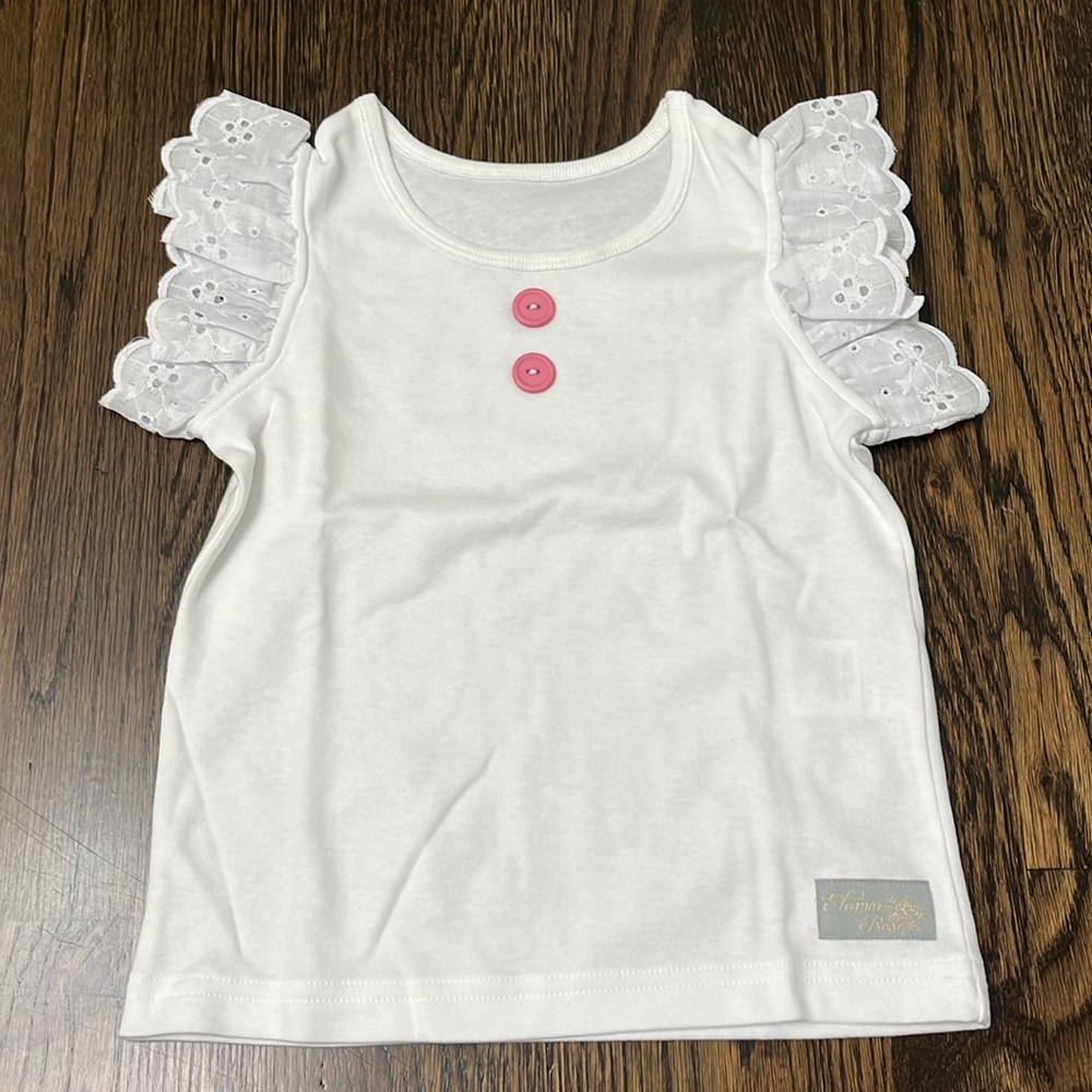 New Eleanor Rose White Top size 4-5